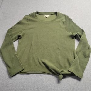 Madewell Elwood Knot Front‎ Top Sweater  In Palm Tree Green Women's Size Large